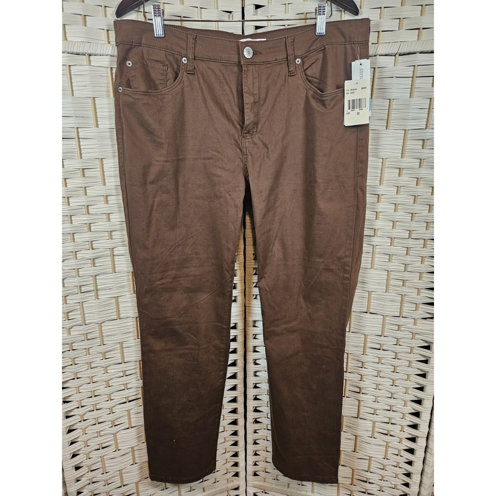 STS Blue Riley Womens Brown Slim Boyfriend Pants Sz 16 Work Career School